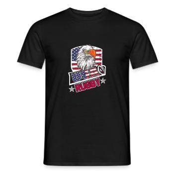 USA Rugby Vintage - Men's T-Shirt - black - Front - AI Model Male 178 light (178cm)