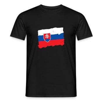 Slowakei Flagge - Männer T-Shirt - Schwarz - Vorne - AI Model Male 178 light (178cm)