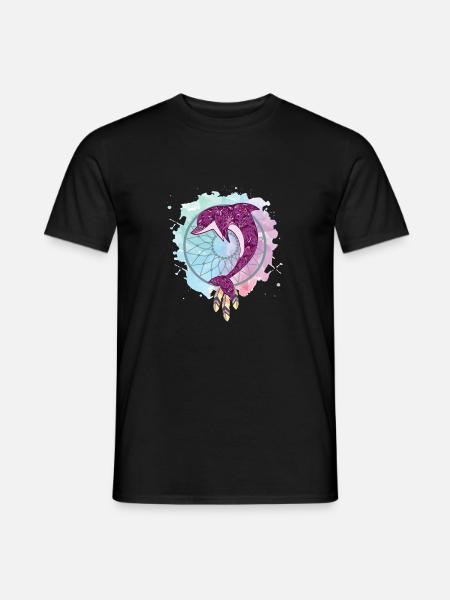 Dream catcher dolphin - Men's T-Shirt - black