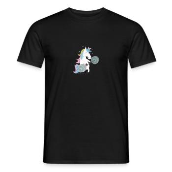 Lustige Einhorn-Turnhalle - Männer T-Shirt - Schwarz - Vorne - AI Model Male 178 light (178cm)