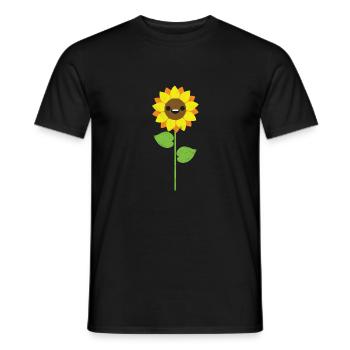 Sonnenblume Geschenk Blume Comic Kind Mädchen - Männer T-Shirt - Schwarz - Vorne - AI Model Male 178 light (178cm)