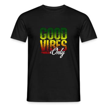 Good Vibes Only - Reggae Music Jamaica Rasta Dub - Men's T-Shirt - black - Front - AI Model Male 178 light (178cm)
