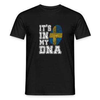 DNA Schweden T-shirt - Männer T-Shirt - Schwarz - Vorne - AI Model Male 178 light (178cm)