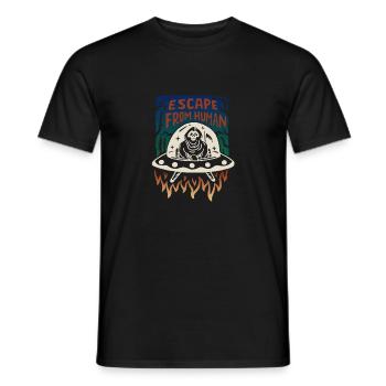Escape from Human - Men's T-Shirt - black - Front - AI Model Male 178 light (178cm)