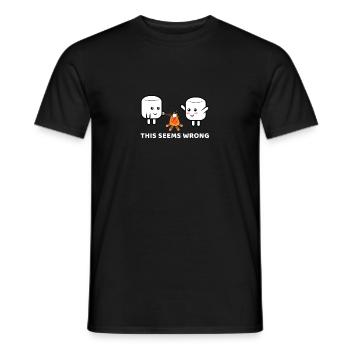 Funny Camping Marshmallow Shirt Gift - Men's T-Shirt - black - Front - AI Model Male 178 light (178cm)