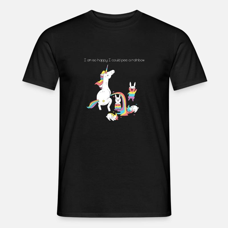 Unicorn Pee - Männer T-Shirt - Schwarz