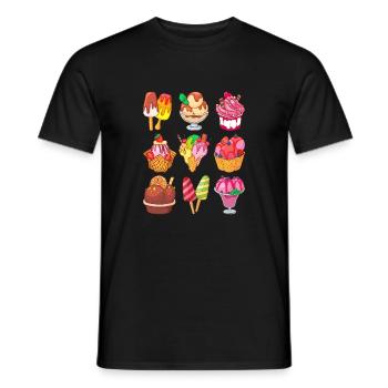 Eis Speiseeis Eiskrem Eiscreme Kugeleis Eisbecher - Männer T-Shirt - Schwarz - Vorne - AI Model Male 178 light (178cm)