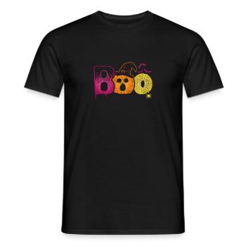 Halloween Boo Kürbis Motiv Geschenk T-Shirt - Männer T-Shirt - Schwarz - Vorne - AI Model Male 178 light (178cm)