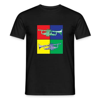Pop Art Trumpet - Men's T-Shirt - black - Front - AI Model Male 178 light (178cm)