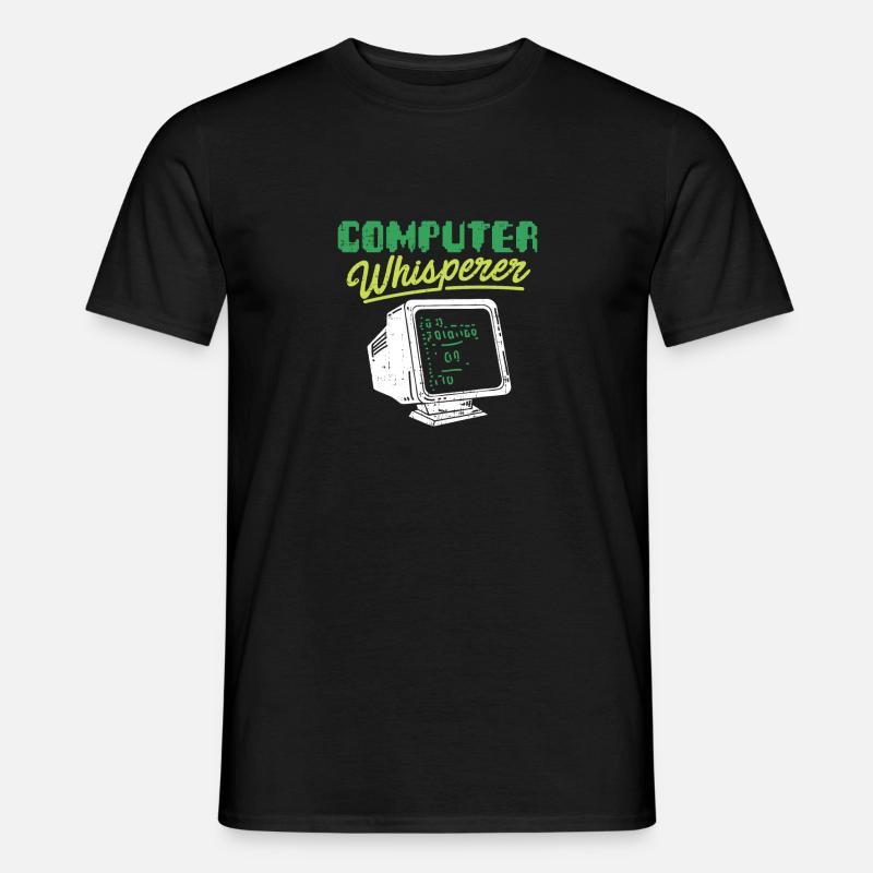 Computer Whisperer Nerd Gamer Programmierer Geek - Männer T-Shirt - Schwarz