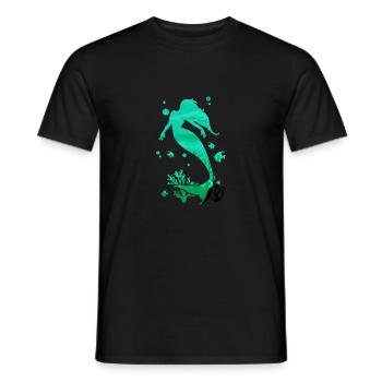 Meerjungfrau Seejungfrau Nixe Märchen - Männer T-Shirt - Schwarz - Vorne - AI Model Male 178 light (178cm)