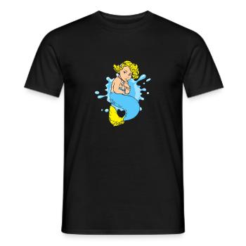 Meerjungfrau Seejungfrau Nixe Märchen - Männer T-Shirt - Schwarz - Vorne - AI Model Male 178 light (178cm)