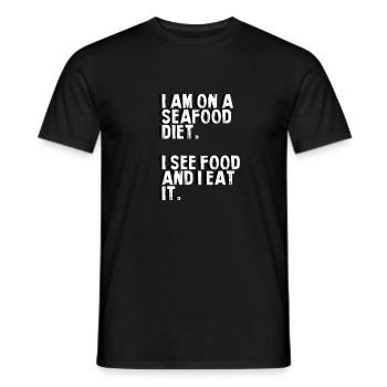 Seafood diet. - Men's T-Shirt - black - Front - AI Model Male 178 light (178cm)