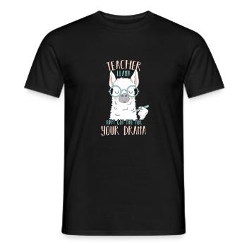 Teacher Llama - Men's T-Shirt - black - Front - AI Model Male 178 light (178cm)