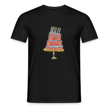 T-shirt de gâteau d'anniversaire - T-shirt homme - noir - Devant - AI Model Male 178 light (178cm)