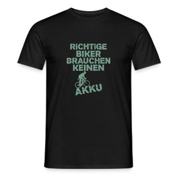 Fahrradfahrer ohne Akku - Männer T-Shirt - Schwarz - Vorne - AI Model Male 178 light (178cm)