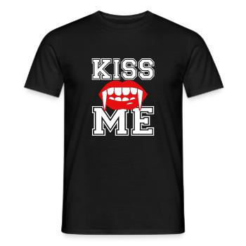 Vampire embrassant la bouche - T-shirt homme - noir - Devant - AI Model Male 178 light (178cm)