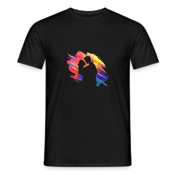 Colorful, artful style T-shirt - Men's T-Shirt - black - Front - AI Model Male 178 light (178cm)