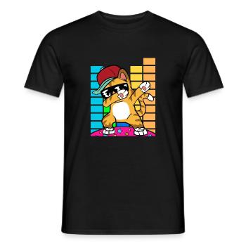 Dabbing Dab Cat Rapper Hip Hop Hip Hop Disco - Men's T-Shirt - black - Front - AI Model Male 178 light (178cm)