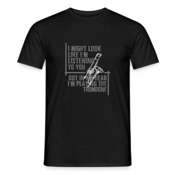 Trombone playing in my Head - Männer T-Shirt - Schwarz - Vorne - AI Model Male 178 light (178cm)
