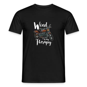 Motorrad Motorradfahrer Wind Therapie Geschenk - Männer T-Shirt - Schwarz - Vorne - AI Model Male 178 light (178cm)
