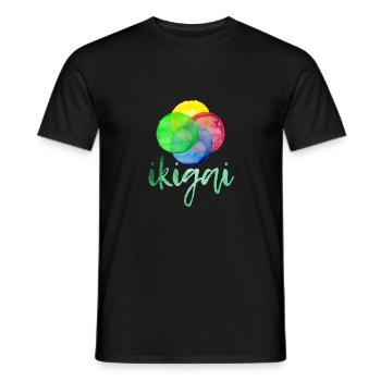 IKIGAI, Lebenssinn, Zufriedenheit - Männer T-Shirt - Schwarz - Vorne - AI Model Male 178 light (178cm)