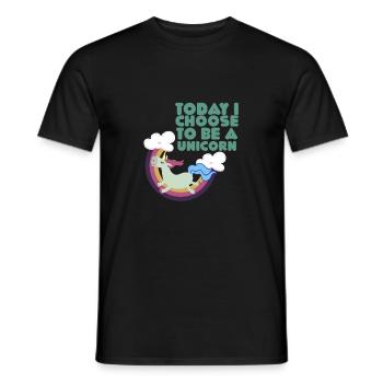 T-shirt drôle de cadeau de licorne - T-shirt homme - noir - Devant - AI Model Male 178 light (178cm)