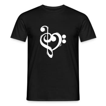 Clef treble clef bass clef shirt - Men's T-Shirt - black - Front - AI Model Male 178 light (178cm)