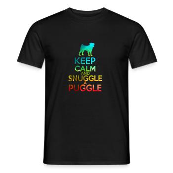 Rester calme et câliner - T-shirt homme - noir - Devant - AI Model Male 178 light (178cm)