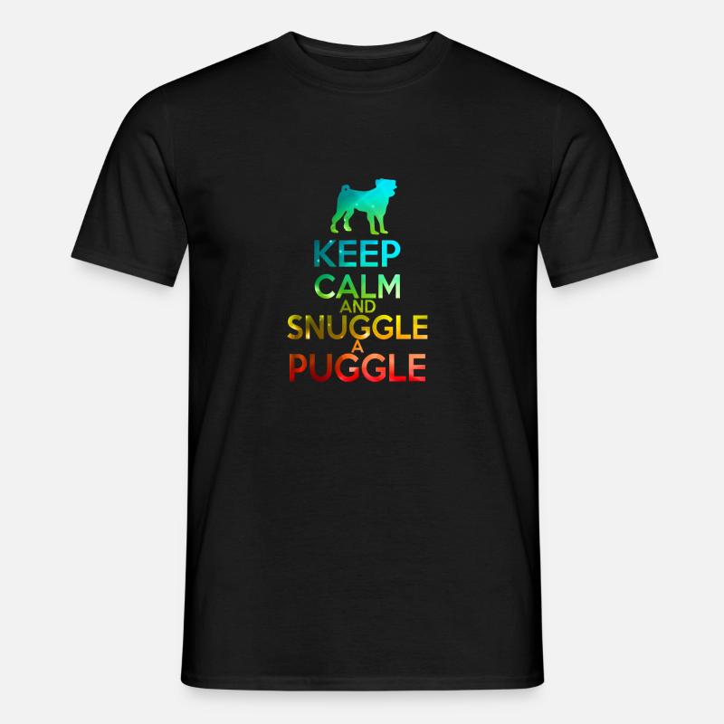 Halten Sie Ruhe und Kuscheln ein Puggle - Männer T-Shirt - Schwarz
