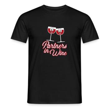 Wine Partner Wine Glass Red Wine Gift - Men's T-Shirt - black - Front - AI Model Male 178 light (178cm)