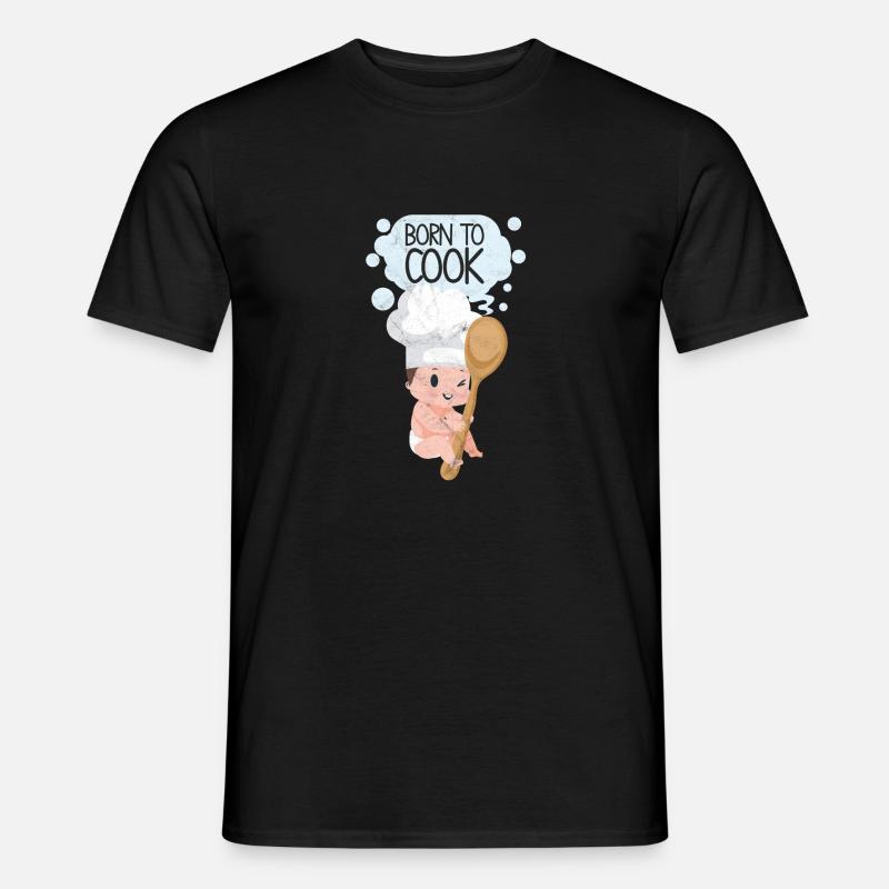 Koch Chef Geschenk Köchin Spruch Küche Kochlöffel - Männer T-Shirt - Schwarz