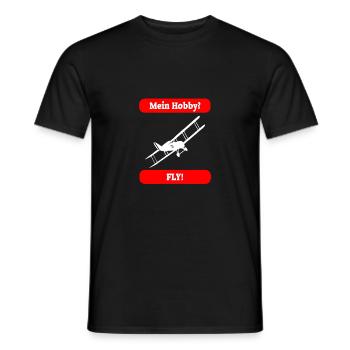 FLIEGEN - Männer T-Shirt - Schwarz - Vorne - AI Model Male 178 light (178cm)