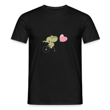 Éléphant à vélo - T-shirt homme - noir - Devant - AI Model Male 178 light (178cm)