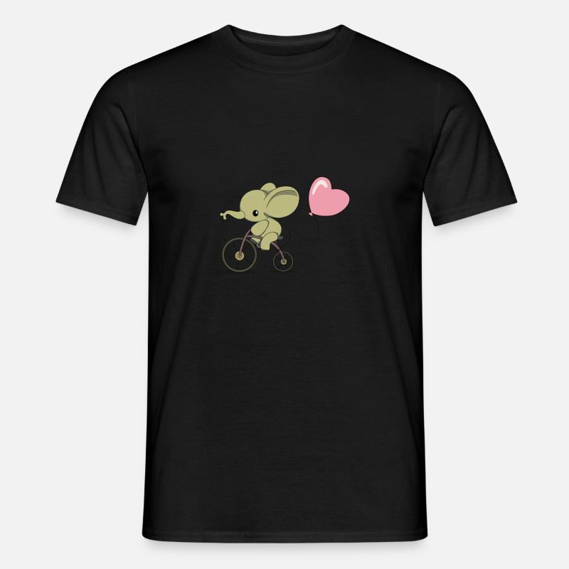 Radelnder Elefant - Männer T-Shirt - Schwarz