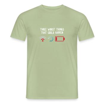 Cadeau de T-Shirt Nerd de programmation de Gamer drôle - T-shirt homme - vert sauge - Devant - AI Model Male 178 light (178cm)
