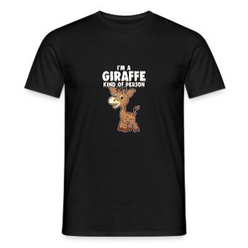Girafe afrique safari steppe animal cadeau idée - T-shirt homme - noir - Devant - AI Model Male 178 light (178cm)