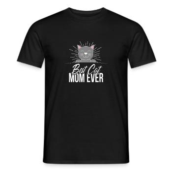 Cat Cats Best Cats Mum Gift Geek - Men's T-Shirt - black - Front - AI Model Male 178 light (178cm)