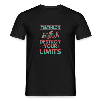 Triathlon - Destroy your Limits - Männer T-Shirt - Schwarz - Vorne - AI Model Male 178 light (178cm)