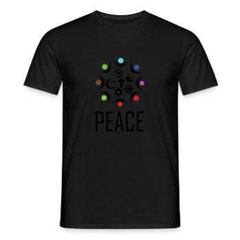 Paix pour toutes les religions - T-shirt homme - noir - Devant - AI Model Male 178 light (178cm)