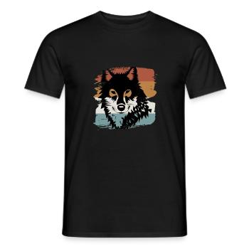 Wolf design for wolf and animal lovers - Men's T-Shirt - black - Front - AI Model Male 178 light (178cm)