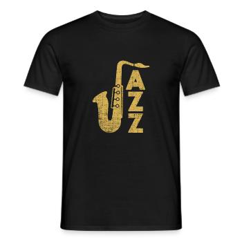 Jazz Saxophone Gift Musician Christmas - Men's T-Shirt - black - Front - AI Model Male 178 light (178cm)