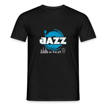Jazz Schallplattenspieler Geschenk Weihnachten - Männer T-Shirt - Schwarz - Vorne - AI Model Male 178 light (178cm)