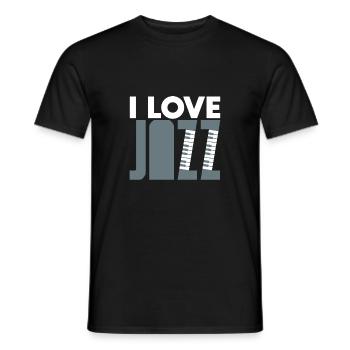 I love jazz piano kids gift christmas - Men's T-Shirt - black - Front - AI Model Male 178 light (178cm)
