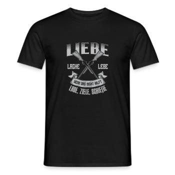 Jäger Shirt · Jagd · jagen · liebe · lache · lebe - Männer T-Shirt - Schwarz - Vorne - AI Model Male 178 light (178cm)
