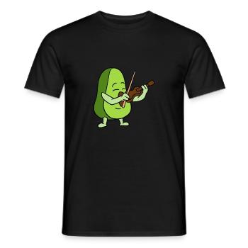 Avocado Playing The Violin - Men's T-Shirt - black - Front - AI Model Male 178 light (178cm)
