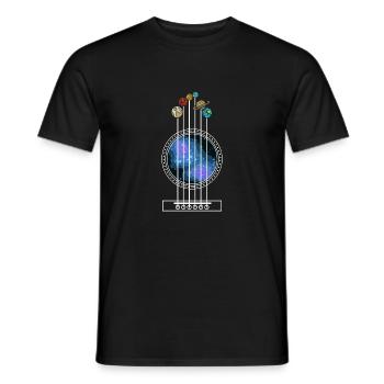 Guitariste univers guitare cadeau planete chemise - T-shirt homme - noir - Devant - AI Model Male 178 light (178cm)