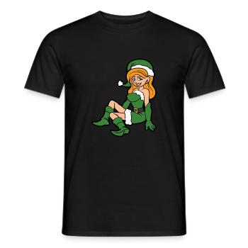 Weihnachten Christmas Elf Xmas Weihnachtselfe Elfe - Männer T-Shirt - Schwarz - Vorne - AI Model Male 178 light (178cm)