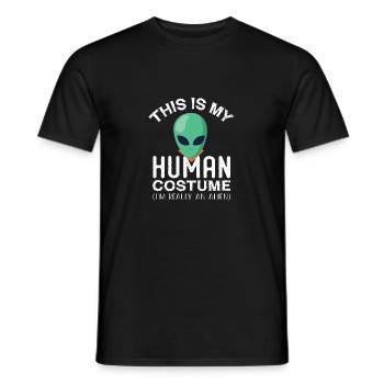 C’est mon human costume I’m Really An Alien Funny - T-shirt homme - noir - Devant - AI Model Male 178 light (178cm)