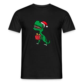 Weihnachten Dino T-Rex Dinosaurier Kinder - Männer T-Shirt - Schwarz - Vorne - AI Model Male 178 light (178cm)